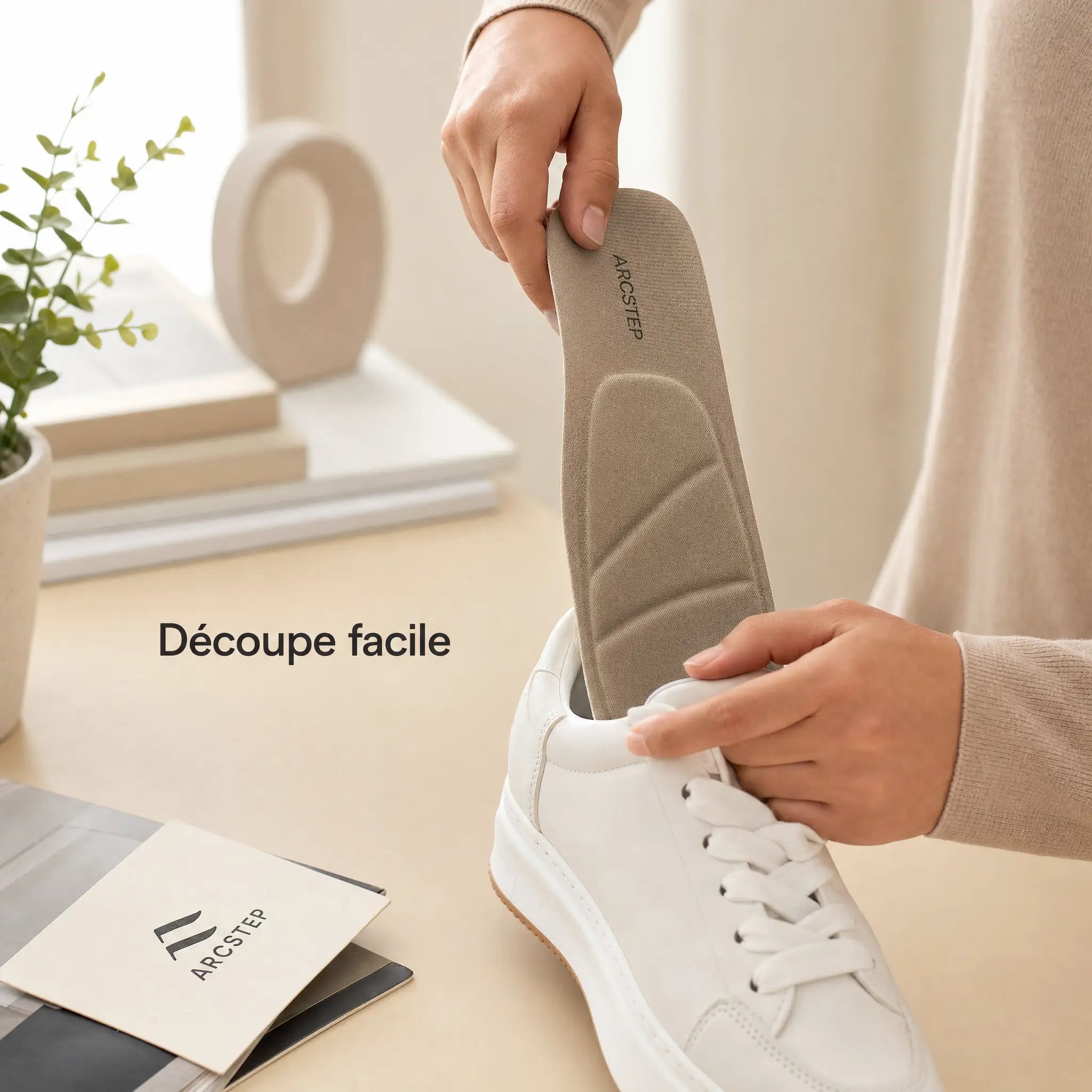 Insertion ARCSTEP dans une chaussure